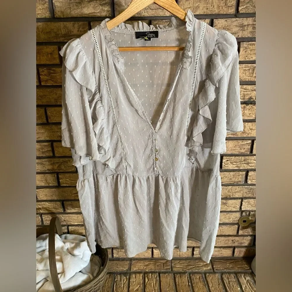 Sheer ruffle blouse - Picture 1 of 5